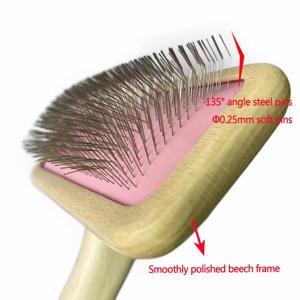 Spazzola per Cani con Manico in Legno e Setole Morbide, Rimuove Nodi e Pelo, Produzione Diretta Baoli - Product Image 4