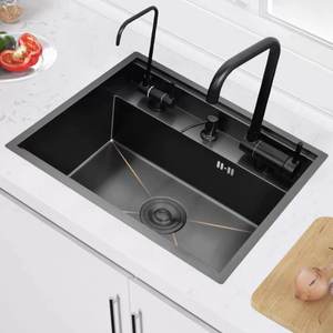 Mini Fregadero de Cocina Oculto de Acero Inoxidable Negro Nano, Cubierta de un Solo Tazón para Bar, Fácil de Limpiar, Modelo Noah Ark JM, 1 Año de Garantía - Product Image 2