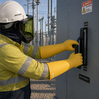Gants diélectriques en latex MaxiTough Classe 2, longueur 410 mm (16 pouces), protection des mains robuste pour l'entretien des installations électriques