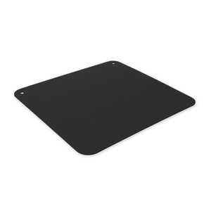 Plaque de protection pour cheminée 60x70 cm en acier peint noir de 2 cm d'épaisseur, protection de sol pour poêle et cheminée - Product Image 1