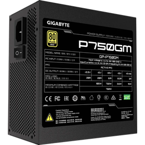 Alimentation PC de bureau modulaire <span class=keywords><strong>GIGABYTE</strong></span> P750GM <span class=keywords><strong>750W</strong></span> Gold ATX3.0 PCIe5.0 24 broches en gros, en stock - Product Image 3