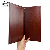 Couverture de menu en cuir personnalisée en gros, porte-menu haut de gamme A4 A5 pour restaurant, bistrot