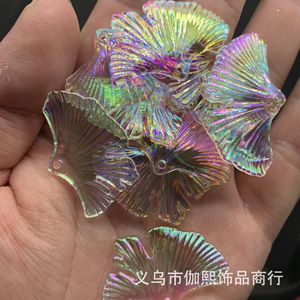 จี้ใบแปะก๊วย พลาสติกเรซิ่น สีรุ้ง ของตกแต่งรถยนต์ งานฝีมือ DIY ของตกแต่ง ผลิตที่เมืองอี้หวู่ ฤดูใบไม้ผลิ 2023 - Product Image 4