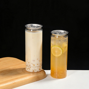 Barattolo in PET trasparente da 12oz con tappo easy-open, bottiglia per bevande alimentari con tappo a pressione per tè al latte, tè alla frutta, caffè - Product Image 4