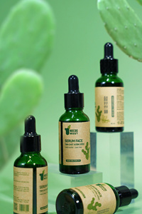 Suero facial de 100ml, botella con gotero de vidrio, suero líquido verde transparente, esencia de Aloe Vera, fórmula de rápida absorción para uso doméstico - Product Image 4