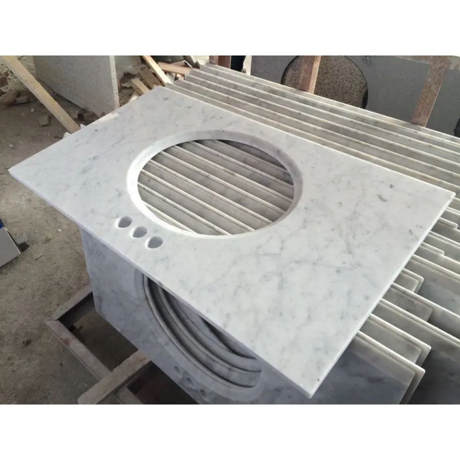 Décor de maison Italie Carrare blanc marbre pierre dalle dessus de table comptoirs en marbre dessus de vanité