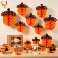 Boules en papier pliables en forme de gland et de nid d'abeille, décorations suspendues pour l'automne, Thanksgiving, la fête de la récolte, la maison, les murs et les plafonds