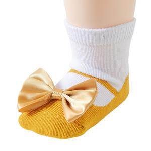 Chaussettes de sol en coton tricoté doux pour bébés filles de 0 à 2 ans, antidérapantes, à double nœud, collection printemps, offre spéciale - Product Image 5