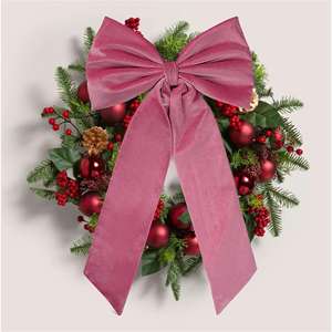 Cina all'ingrosso grandi fiocchi di velluto per la <span class=keywords><strong>porta</strong></span> di natale di velluto fiocchi corona decorazione - Product Image 4