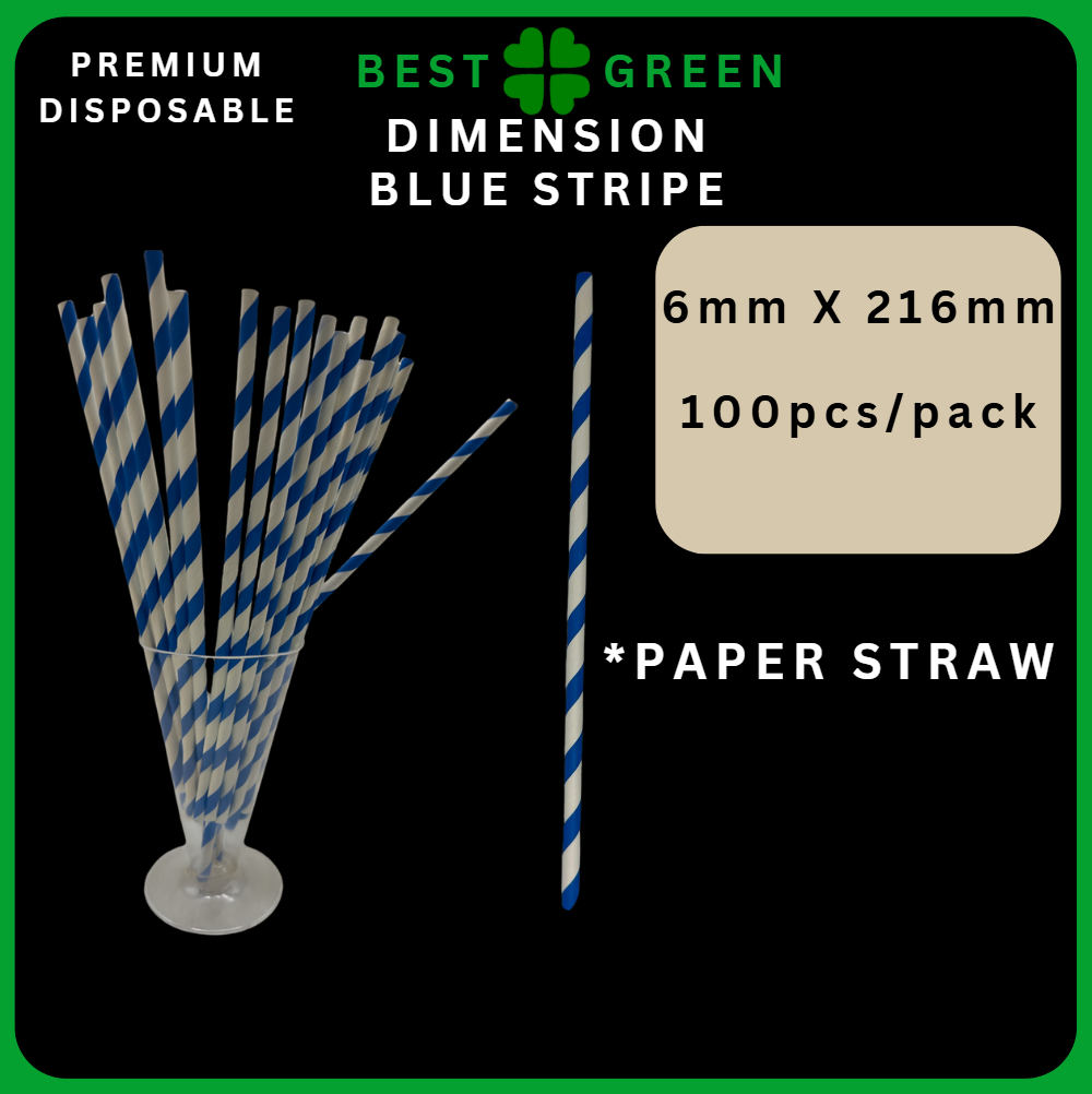 Bleu &amp; blanc 6mm X 216mm