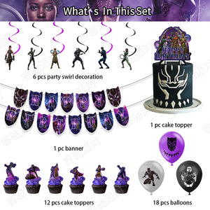 Decoraciones <span class=keywords><strong>de</strong></span> Fiesta <span class=keywords><strong>de</strong></span> Superhéroe Pantera Negra, Globos <span class=keywords><strong>de</strong></span> Papel, Pancarta, Adornos para Pastel, Artículos para Fiestas <span class=keywords><strong>de</strong></span> <span class=keywords><strong>Cumpleaños</strong></span> <span class=keywords><strong>de</strong></span> Uso Interior - Product Image 3