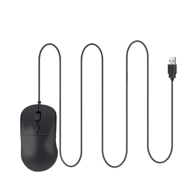 Black Gaming Optical USB Wired Mouse with 2-meter Extra-long Cable RGB Backlit Ergonomic Design for Laptops Desktop Computers