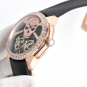 Montre mécanique pour homme de haute qualité avec design ajouré, double tourbillon et boîtier doré étanche au quotidien - Product Image 4