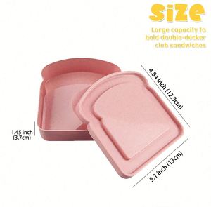 Custom Logo Reusable Bread Shaped Sandwich Lunch <b>Box</b> Food Container for Back to School Giveaways - Product Image 2