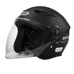 Nouveau casque de moto demi-face classique rétro 3/4 en ABS avec double visière, fermeture modulaire, toutes saisons, pour adultes, modèle HXC-106, homologué DOT - Product Image 1