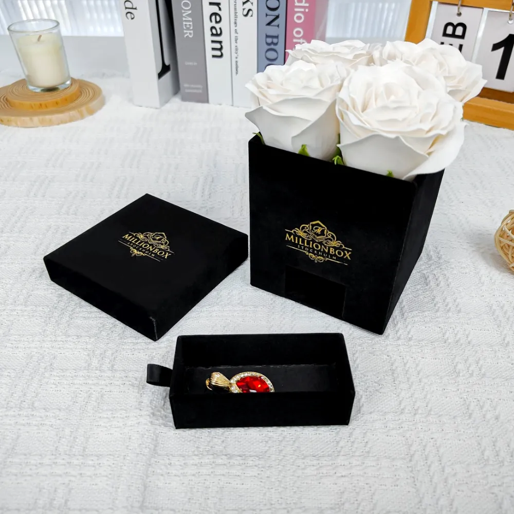 Top Selling Custom Logo Elegant New Style Luxury Velvet Flower Box For Arrangements Gift