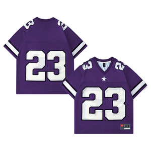 Maglia <span class=keywords><strong>Bianca</strong></span> con Numero 23 Blu, Estiva a Maniche Corte, <span class=keywords><strong>Scollo</strong></span> a <span class=keywords><strong>V</strong></span>, Vestibilità Oversize, Traspirante, Anti-Pilling, in Poliestere/Cotone - Product Image 6