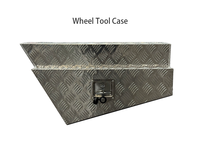 Boîte à outils d'angle en tôle d'aluminium, coffre de rangement latéral verrouillable pour passage de roue