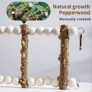 Ensemble de jouets pour perroquets : bâtonnets à mâcher en bois naturel et balançoire en bois de poivre, jouets anti-ennui pour cage à oiseaux, jouets en bois pour oiseaux - Product Image 4