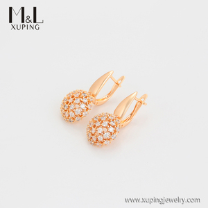 ML82036 XUPING takı ML mağaza haftalık fiyatları high end kostüm takı 18K altın renk sentetik CZ 3A + Hoop küpe - Product Image 5