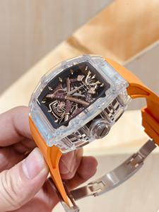 Reloj Mecánico con Correa Naranja y Caja Transparente, el Más Vendido del 2025, Resalta tu Estética Única, Reloj Mecánico de Lujo - Product Image 3