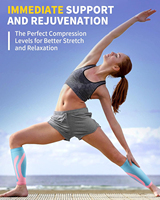 Manchons de compression personnalisés pour mollets, pour les douleurs de la tibia et la récupération après la course, compression 20-30 mmHg