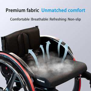 Fauteuil roulant pliant manuel léger en aluminium argenté avec dossier pour équipement de rééducation - Product Image 5