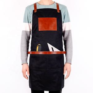 CHANGRONG-Delantal de Trabajo de Barista Bartender de Cuero Personalizado, Babero Largo de Diseño con Correa, Logotipo Personalizado para Cocina, Salón, Peluquero - Product Image 1