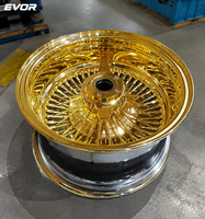Nouvelles jantes à rayons EVOR 13 14 pouces en acier chromé 72 100 Straight Dayton 13x7 multi-branches, lot de 4