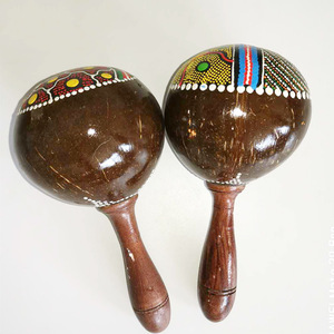 Wholesale Coconut Shell Sand Hammer Baby Hand Eco-friendly <b>Musical</b> <b>Instrument</b> Toy Maracas - Product Image 6