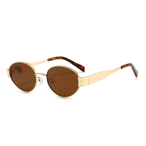 Gafas de Sol Unisex Modernas con Montura Ovalada de Metal - Product Image 1