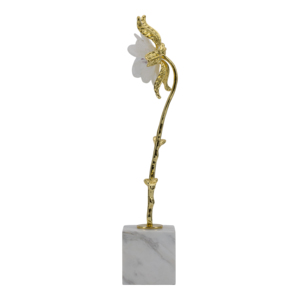 Statuetta di fiore con base in marmo per decorazioni casa, ufficio, scultura d'accento, tavolo, bagno, soggiorno - Product Image 3