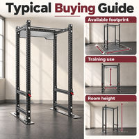 Rack de squat demi-taille pour salles de sport commerciales et studios d'entraînement, équipement d'entraînement aux squats et aux presses avec barre pour installations commerciales