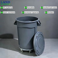 Bac de Rangement Vertical Amélioré en Plastique PP Incassable et Écologique avec Couvercle et Base à Roulettes Mobiles en Option pour Recyclage Commercial