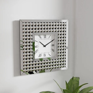 <span class=keywords><strong>Orologio</strong></span> <span class=keywords><strong>da</strong></span> <span class=keywords><strong>parete</strong></span> quadrato di lusso con diamanti schiacciati a specchio moderno per soggiorno - Product Image 4
