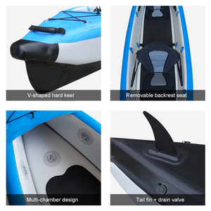Kayak DWF inflable ligero más vendido de Funworldsport para canoa de pesca de aire inflable a la deriva - Product Image 5