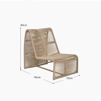 Fauteuil de relaxation individuel en rotin tressé de style sud-est asiatique pour extérieur, mobilier de loisirs pour villa, balcon, maison d'hôtes, terrasse, cour