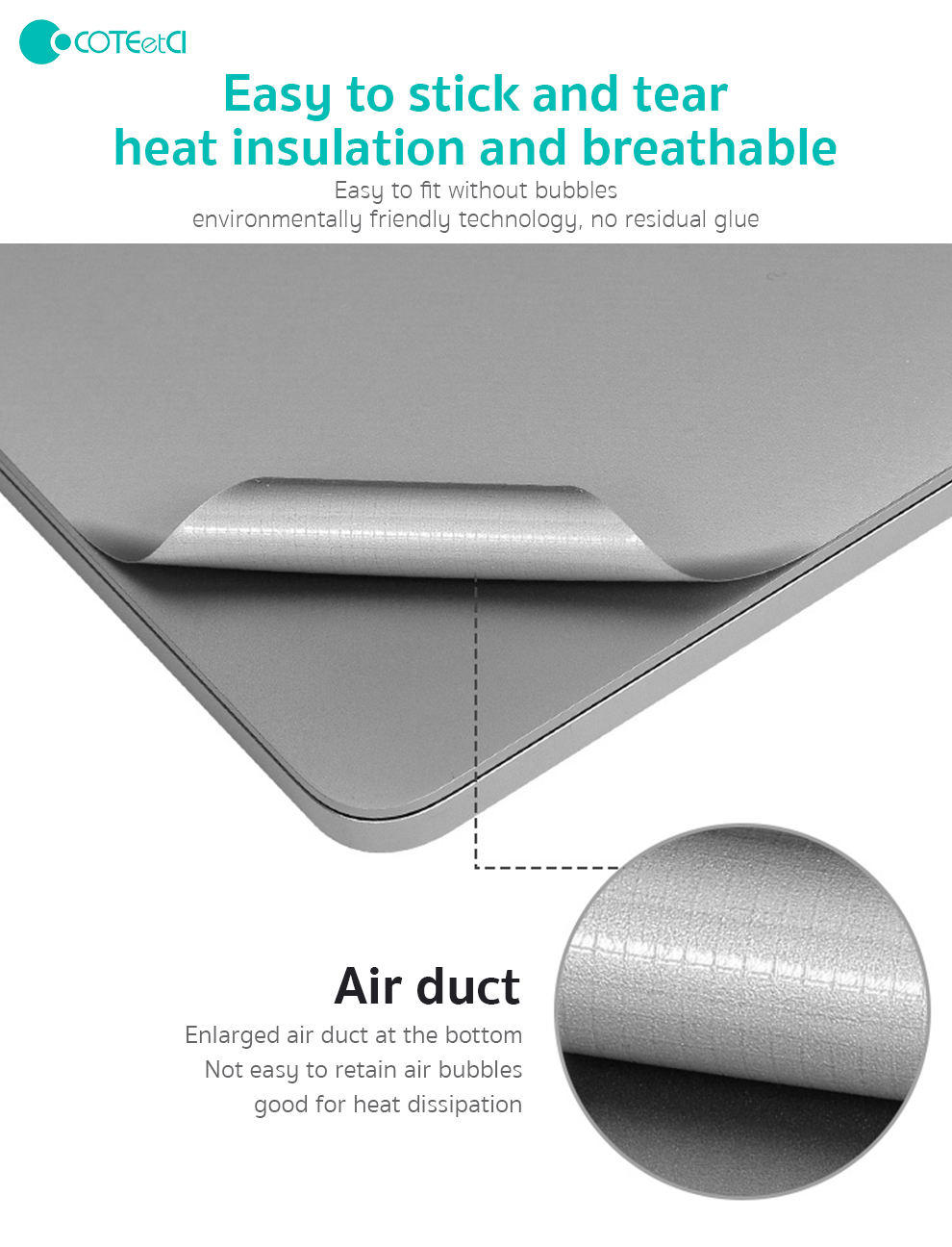 COTEetCI Suitable for Macbook full set of protective film Apple notebook computer case film air pro body sticker