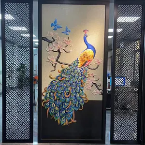 Curtain Walls Accessories Decorative Aluminum Laser Cut Carved Perforated aluminum composite panel Peacock Flower Butterfly