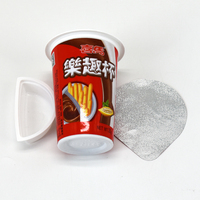Conception personnalisée de gobelet à biscuit en plastique/gobelet à trempette avec plateau pour sauce au chocolat pour poulet/nourriture et collation pour enfants