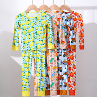 Ensemble de pyjama en viscose de bambou pour enfants, design personnalisé, vente en gros, deux pièces, vêtements de nuit, respirant, bio, pour garçons et filles, vêtements de détente pour tout-petits
