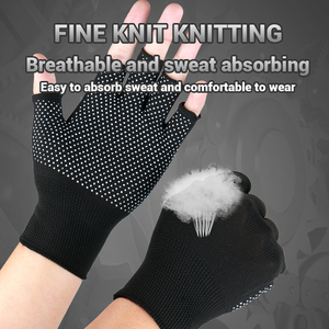Guantes punteados de <span class=keywords><strong>Pvc</strong></span> de fabricación china Guante de nailon negro con punto de <span class=keywords><strong>Pvc</strong></span> blanco para trabajo de seguridad - Product Image 2
