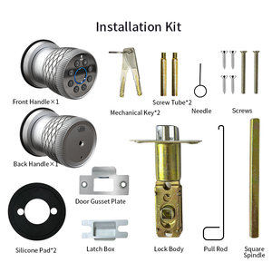Kunci Pintu Bulat Pintar Tanpa Kunci, Entri <span class=keywords><strong>Digital</strong></span> Sidik Jari, Remote Aplikasi Tuya untuk Kunci Pintu Kayu yang Kompatibel - Product Image 6