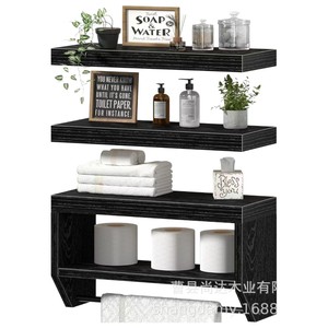 Wooden bathroom <b>wall</b>-mounted toilet paper storage <b>floating</b> wooden <b>shelf</b> for home cabinet storage - Product Image 5
