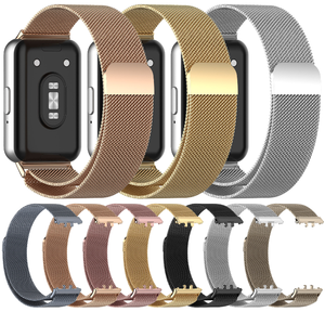 Correa de Repuesto para Reloj Inteligente Samsung Galaxy Fit <span class=keywords><strong>3</strong></span>, Correa Magnética de Acero Inoxidable con Brazalete de Malla Milanesa - Product Image 3
