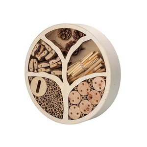 Maison d'abeille en bois naturel personnalisée Habitat contre les insectes Tubes de bambou Maison de nidification d'abeilles solitaire Hôtel en bois pour insectes Abeilles Papillon - Product Image 3
