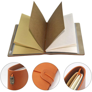 Bleu A6 <span class=keywords><strong>Ledger</strong></span> recouvert de cuir coffret cadeau école bureau cahier ensemble avec porte-cartes stylo sac porte-monnaie - Product Image 2