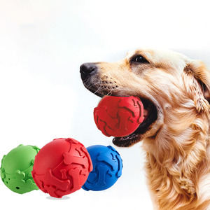 Juicepet toptan karikatür Pet kauçuk top oyuncak Bite dayanıklı gıcırtılı sızdırmaz interaktif köpek oyuncak günlük kullanım için - Product Image 1