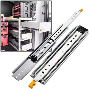 Heavy Duty 76mm Cerradura Industrial Gabinete Cajón Deslizante Uso en la cocina al aire libre Guía de rodamiento Tres rieles deslizantes gruesos extendidos - Product Image 2