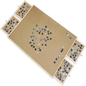 Wooden <strong>Puzzle</strong> <strong>Table</strong> with Legs and Protective Cover 1500 Piece Wooden Jigsaw <strong>Folding</strong> <strong>Puzzle</strong> Board - Product Image 6